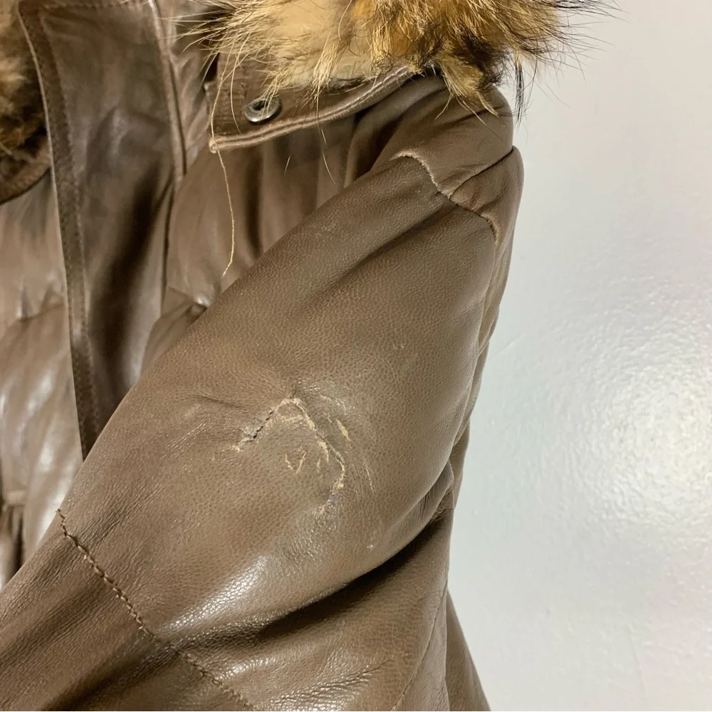 Bod and christenson unisex winter parka leather jacket - Picture 5 of 13